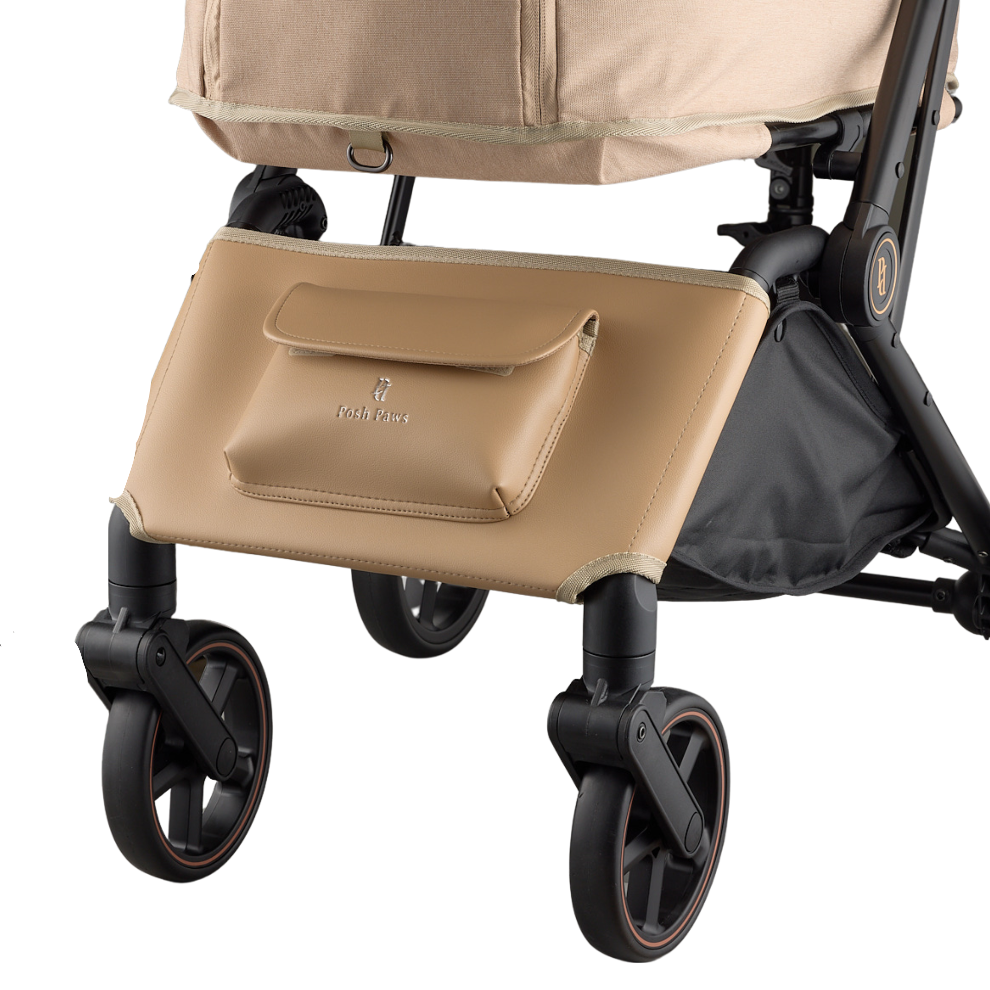 Premium Stroller Pouch(Dune Tan/Midnight Black)